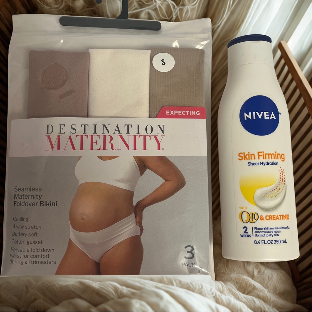 Mom-to-Be Comfort & Care Set |‎ Destination Maternity Panties + NIVEA Lotion